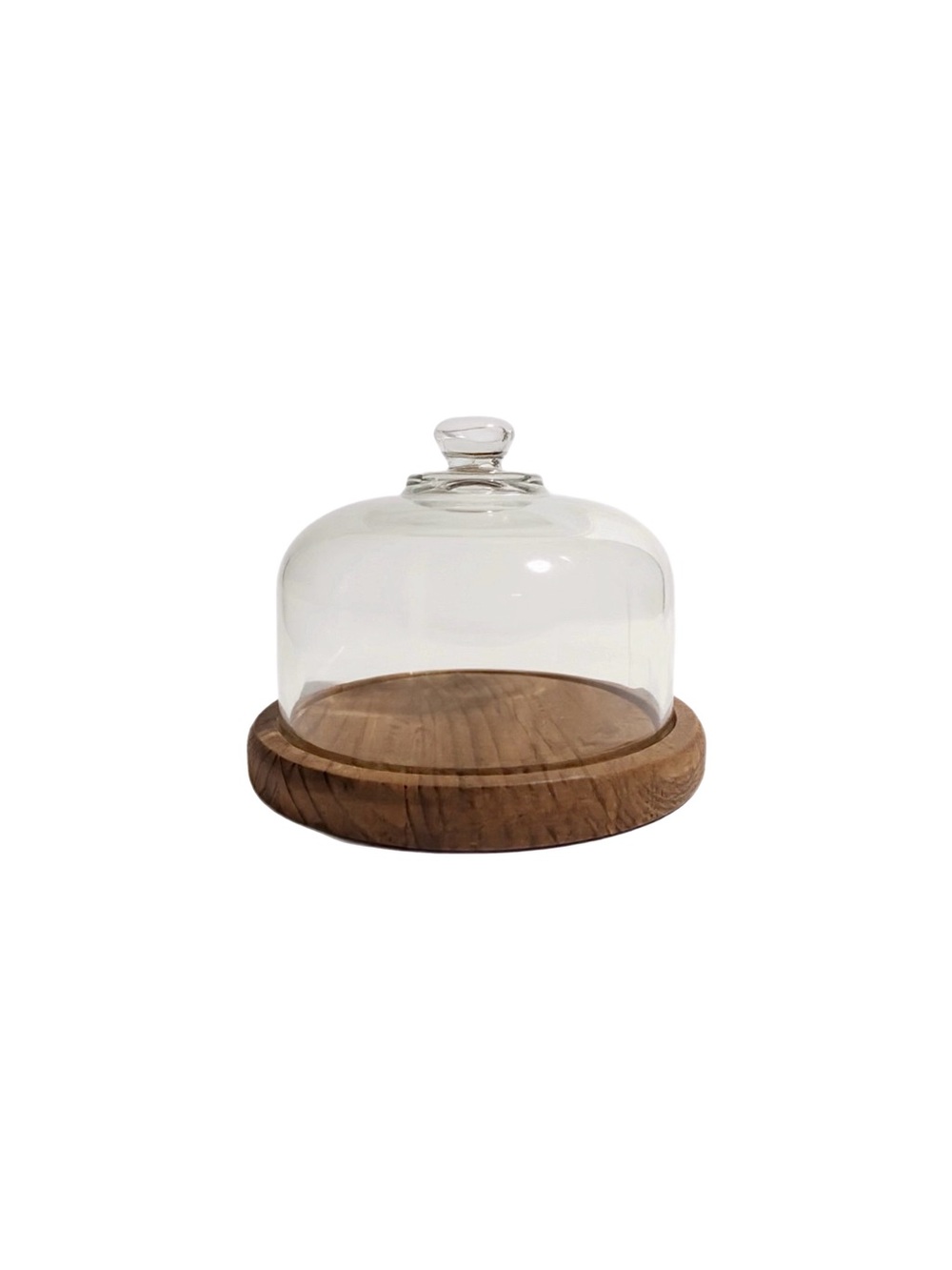 Vintage Glass Dome Covered Wooden Cheese Board Cloche